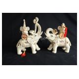VTG- Chinese Porcelain Feng Shui Fortune Elephants