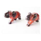 VTG Canadiana Drip-Glaze Ceramic Elephants