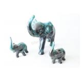 VTG Canadiana BMP Drip-Glaze Ceramic Elephants