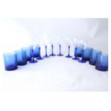 Cobalt Blue Stemware w Tumbler Glasses