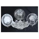 Frosted & Glass Serving Dishes & Centrepiece Stand