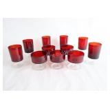 VTG Luminarc 'Cavalier' Ruby Red Glassware Sets