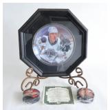 Wayne Gretzky L.E Collector Plate & Hockey Pucks
