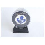 New Sealed  Autographed r Harry Lumley Leafs Puck