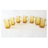 Set of VTG Hazel-Atlas Amber Glass Beer Mugs