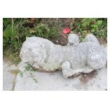 Weathered Concrete Garden Lioness & Cub Stature