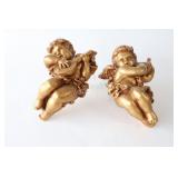 VTG Mid-Century Chalkware Cherub Wall Plaques