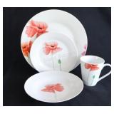 Bon Appetit 20PC Porcelain 'Poppy' Dinnerwre Set