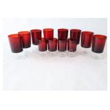 VTG Luminarc 'Cavalier' Ruby Red Glassware Sets