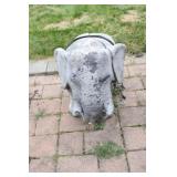 Weathered Concrete Garden Elephant - Damaged