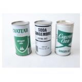 vintage steel 'flat top' soda cans from Canada, da