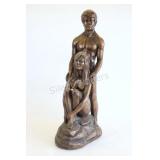 1970s Chalkware Statue, 'Lovers' by Marwal