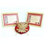 Heraldic Plaque & Crossed Swords w Genelogy