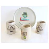Traditional Stoneware Steins & Serving Tray