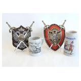 VTG German Beer Steins & Decorative Wall Shields,
