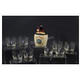 Sealed 15 Year Old Scotch Whiskey & Glassware