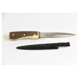 Solingen Bone Handle & Metal Sheath Hunting Knife