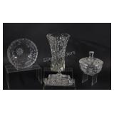 Crystal Bowl & Hobstar Covered Butter & Candy Dish