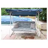 Canopy Porch Swing with Stand & Padded Cushion