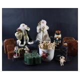 Tree Top Santa Claus, Candles, Nutcracker & Boxes