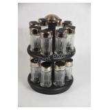 Glass Spice Console with Labels