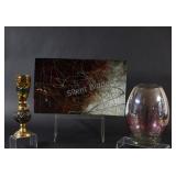 Hand Painted, Made in Hungary Vase, Lamp & Tray