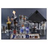 Retro Cigarette Holders & Glass Beer Steins