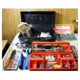 Plastic Tool Box with Two Trays of Tools