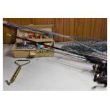Fishing Tackle Box, Lures, Rods and Reels