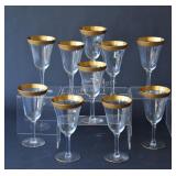 Gold Encrusted Rim Wine Glasses
