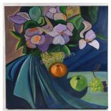 Large Acrylic Floral Artwork on Canvas
