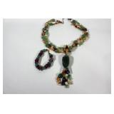 Rough Cut Natural Semiprecious Stone Necklace