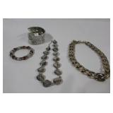 Designer Silver Tone Necklaces & Bracelets