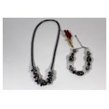 Semi Precious Rough Stones & Hematite Necklace