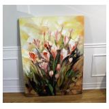 Large Acrylic Floral Artwork on Canvas
