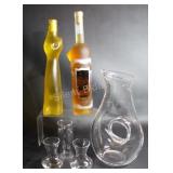Sealed Collector Bottles of Riesling & Carafe