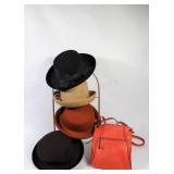 Danier Leather Purse & Assorted Felt Autumn Hats