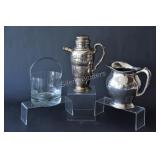 Sweden Ice Bucket, Silver Plate Pitcher & Shaker