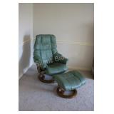Scandinavian Ekornes Leather Chair & Ottoman