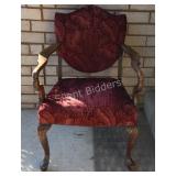 Parlor Arm Accent Chair with Fern Pattern Uphoster
