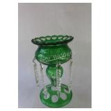Emerald Cut to Clear Art Crystal Candle Holder