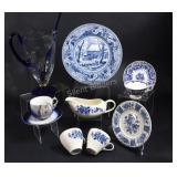 Glass Pitcher,Cups & Saucers, Plates & Gravy Boat