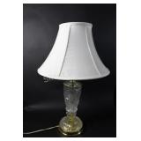 Crystal Pinwheel Fan Hobstar & Brass Table Lamp