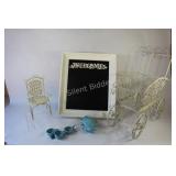 Chalk Board, Carriage & Decor