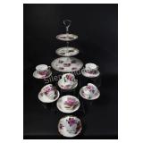 Bone China Tea Cups  & Three Tier Sandwich Tray