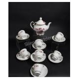 Bone China Tea Cups & Tea Pot