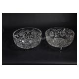 Hand Cut Lead Crystal Pinwheel Fan Hobstar Bowls