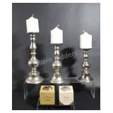 Stainless Tier Pillar Candle Holders