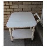 Painted Turned Legs Drop Leaf Tea Cart