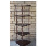 Five Tier Corner Mahogany Finish Display Shelf